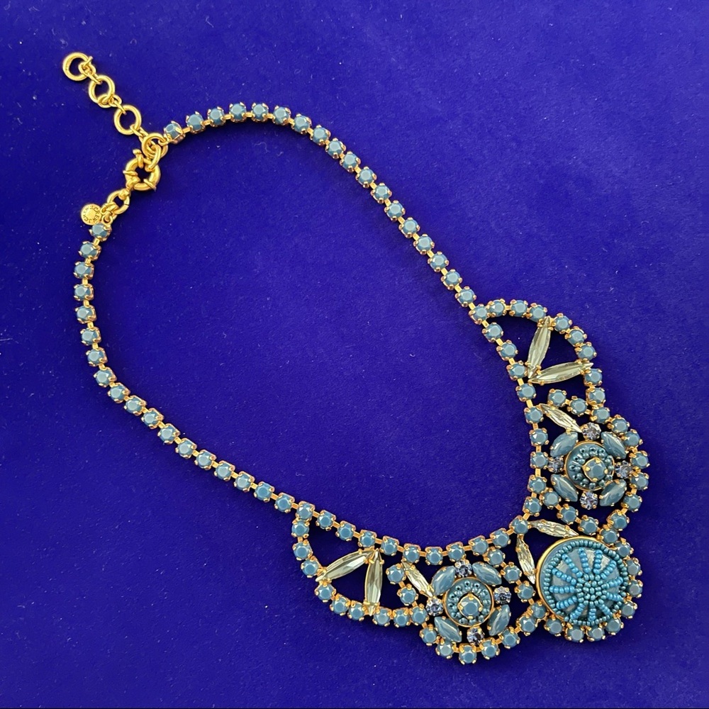 J Crew Warm Atlantic Blue Radiant Blooms Necklace